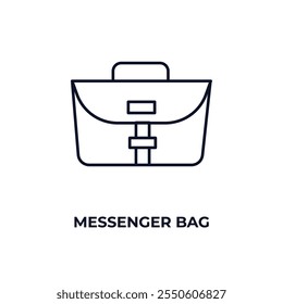 messenger bag outline icon. Linear vector from clothes concept. Thin line messenger bag icon isolated on white background