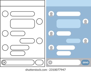 Messenger chat window. Conversations to and from