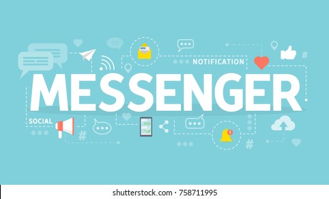 Messenger concept illustration. Idea of siocial media and chatting.