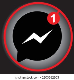 Messenger dark icon vector design illustration.