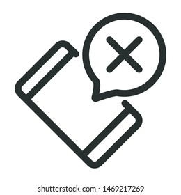 messenger disable - minimal line web icon. simple vector illustration. concept for infographic, website or app.