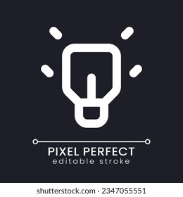Messenger features pixel perfect white linear ui icon for dark theme. Idea and solution. Vector line pictogram. Isolated user interface symbol for night mode. Editable stroke. Poppins font used