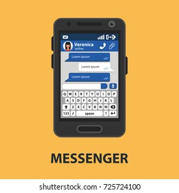 Messenger flat concept. Vector illustration. Element template for design.