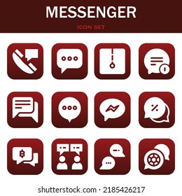 conjunto de iconos de mensajero. Ilustraciones vectoriales relacionadas con chat, chat y chat