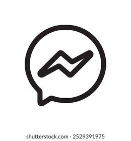 Messenger-Symbol mit weißem Hintergrund 