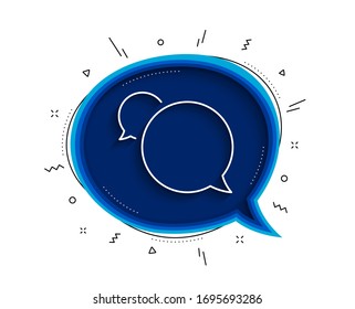 Icono de línea de Messenger. Burbuja de chat con sombra. Signo de burbuja de discursos. Símbolo del mensaje de chat. Icono de mensajería de línea delgada. Vector