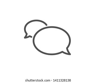 Messenger line icon. Speech bubble sign. Chat message symbol. Quality design element. Linear style messenger icon. Editable stroke. Vector