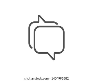 Messenger line icon. Speech bubble sign. Chat message symbol. Quality design element. Linear style messenger icon. Editable stroke. Vector