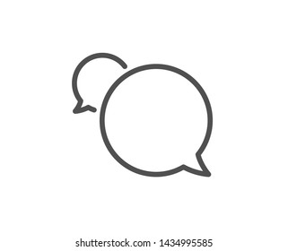 Messenger line icon. Speech bubble sign. Chat message symbol. Quality design element. Linear style messenger icon. Editable stroke. Vector