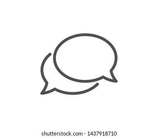 Messenger line icon. Speech bubble sign. Chat message symbol. Quality design element. Linear style messenger icon. Editable stroke. Vector