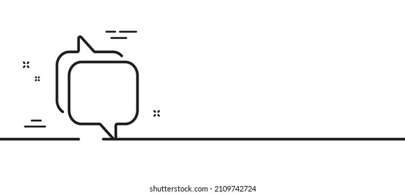 Messenger line icon. Speech bubble sign. Chat message symbol. Minimal line illustration background. Messenger line icon pattern banner. White web template concept. Vector