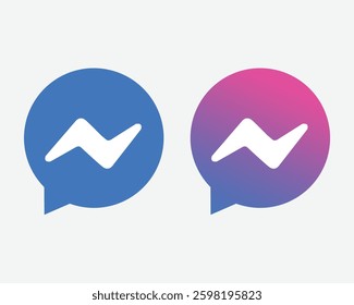 Messenger logo icon  front view isolated on transparent background professional networking social media.