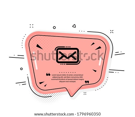 Messenger Mail icon. Quote speech bubble. New newsletter sign. Phone E-mail symbol. Quotation marks. Classic messenger Mail icon. Vector