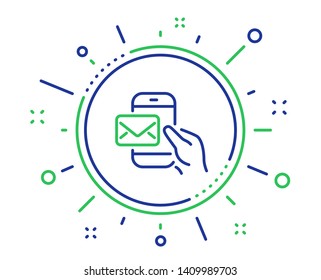 Messenger Mail Line Icon. New Newsletter Sign. Phone E-mail Symbol. Quality Design Elements. Technology Messenger Mail Button. Editable Stroke. Vector