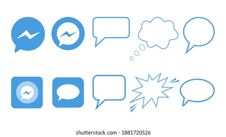 Messenger Message, Chat Box, Email Icon Set Vector Illustrations