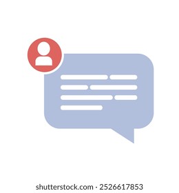 Messenger message icon. Message notification. Online comment. Speech bubble. Flat design. Messaging, concept. Vector