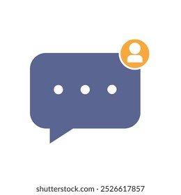 Messenger-Nachrichtensymbol. Meldungsbenachrichtigung Online-Kommentar. Sprechblase. Flaches Design. Messaging, Konzept. Vektorgrafik