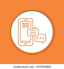 Messenger mobile application in smartphone color glyph icon. Pictogram for web page, mobile app, promo. UI UX GUI design element.