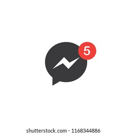 messenger with notifications icon