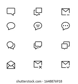 messenger set or collection message  
 icon -vector. white background. premium quality-symbol. message icon collection sign. web design and mobile design. speech icon.email icon 