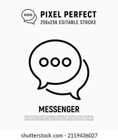 Messenger thin line icon: two speech bubbles. Chat. Modern vector illustration.