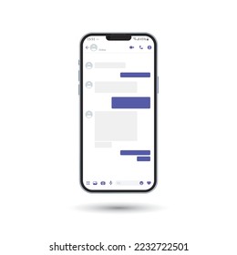 Messenger UI template, Social communication app mockup, chat application concept, vector illustration