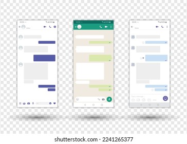 Messenger UI template, Social communication app mockup, chat application concept, vector illustration.