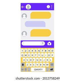 The messenger window. Chat bot for communication in the mobile smartphone app and on the website. Feedback template. Vector.