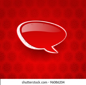 messenger window icon vector illustration isolated on red background.