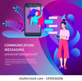 messengers. colored background on mobile application development