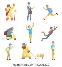 Messengers And Courier Men At Work Set