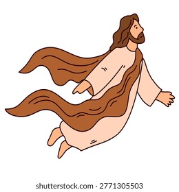 Messiah ascending into the clouds to sit with the father