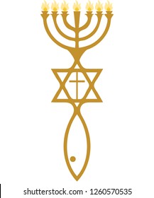 Messianic Judaism symbol or icon isolated vector illustration.