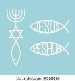 Messianic judaism symbolic and jesus, yeshua in fish sign