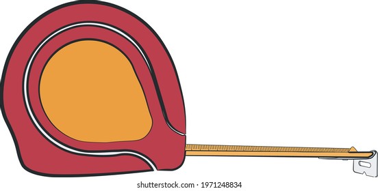 Messuring Tape Illustration Yellow Inches and Centimeters