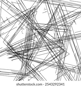 Messy abstract black stroke sketch random pattern on isolated white background. Design element backdrop.