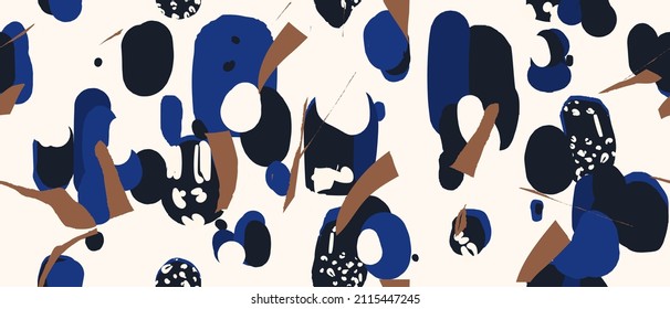 Messy artistic trendy abstract pattern. Modern vector template for design.