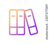 Messy bookshelf pixel perfect gradient linear ui icon. Disorganized shelf in classroom library. Line color user interface symbol. Modern style pictogram. Vector isolated outline illustration