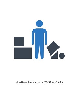 Messy Boxes Icon On White Background