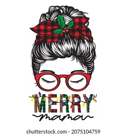 Messy Bun Christmas Merry Mama collection set 