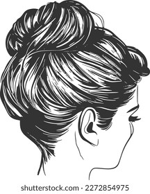 Messy Bun Hairstyle with Casual Chic Updo for Women: Trendy, Creative, and Simple Hairdo with Braids, Curls, and Hair Accessories