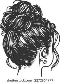 Messy Bun Hairstyle with Casual Chic Updo for Women: Trendy, Creative, and Simple Hairdo with Braids, Curls, and Hair Accessories