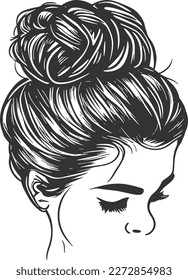 Messy Bun Hairstyle with Casual Chic Updo for Women: Trendy, Creative, and Simple Hairdo with Braids, Curls, and Hair Accessories