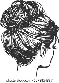 Messy Bun Hairstyle with Casual Chic Updo for Women: Trendy, Creative, and Simple Hairdo with Braids, Curls, and Hair Accessories