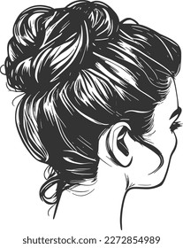 Messy Bun Hairstyle with Casual Chic Updo for Women: Trendy, Creative, and Simple Hairdo with Braids, Curls, and Hair Accessories