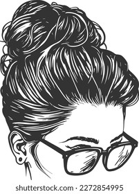 Messy Bun Hairstyle with Casual Chic Updo for Women: Trendy, Creative, and Simple Hairdo with Braids, Curls, and Hair Accessories