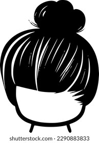 Messy Bun - High Quality Vector Logo - Vector illustration ideal for T-shirt graphic