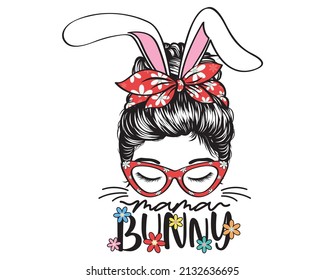 Messy Bun Mama Bunny Easter Collection Set