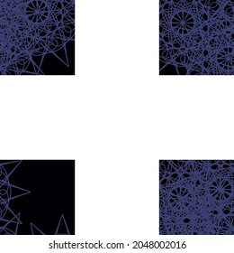 Messy Chaotic Shapes Mandala Dark Vintage Indigo Darkness Background. Lace Textile Calm Black Night Mystery Network Stars Ornament. Print Ice Luxury Blue Ornamental Cold Folk Pattern Background.