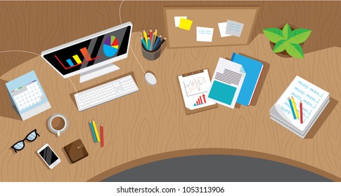 Messy Cluttered Office Desk